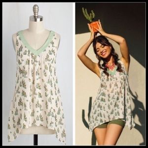 Modcloth Cactus Sleeveless Sheer top